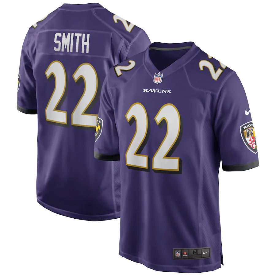 Men Baltimore Ravens 22 Jimmy Smith Nike Purple Team Game NFL Jersey